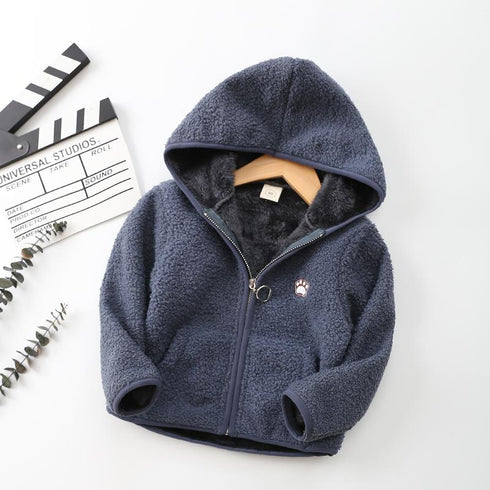 Flannel Hooded Cardigan Coat